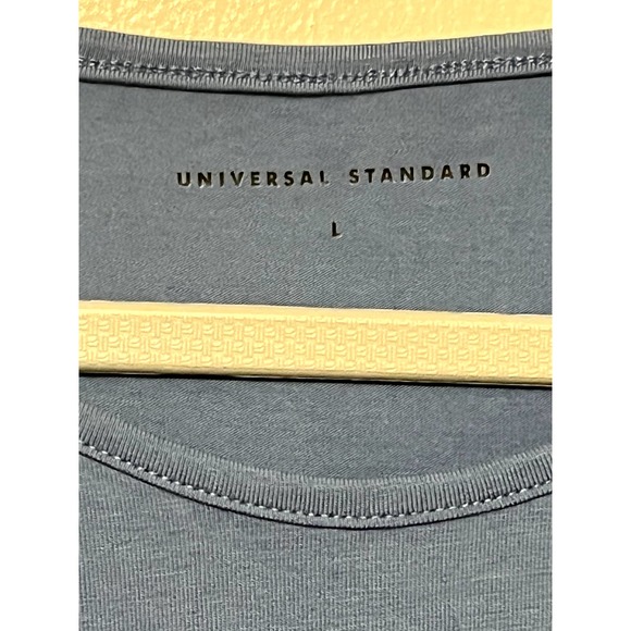 Universal Standard Geneva Dress Blue Asymmetric Large - Picture 4 of 5